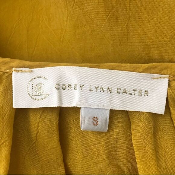 Corey Lynn Calter Sun Yellow Cupro Midi Dress Minimalist Shapeless Topper - Picture 3 of 13